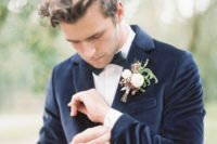 10 a classic tuxedo look with a velvet jacket is a fresh take on timeless groom’s attire