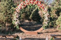 wooden wedding arch with florals