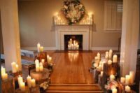 16 if it’s a rustic wedding, why not place candles on wood stumps and wood slices to stick to the style