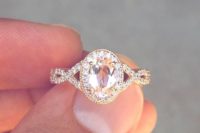 17 a vintage-inspired oval engagement ring of rose gold with a colored diamond looks wow