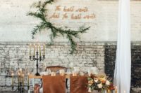 22 brown leather table runners look amazing in an industrial venue