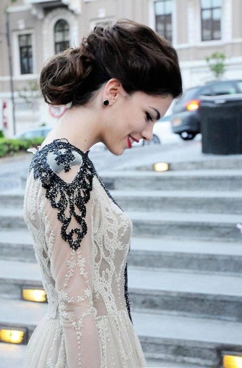 black detailing can be presented with black embellishments on the shoulders and front of your dress