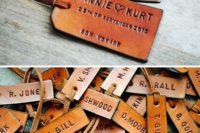 28 personalized leather luggage tags are a great and useful wedding favor for your friends and family