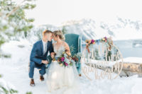 01 This snowy wedding shoot is a source of inspiration for those who love Frozen and ice queens
