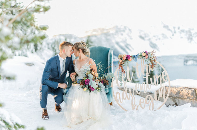 Snowy Wedding Shoot With Colorful Touches