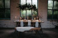 01 This winter wedding shoot took place in a derelict factory, was filled with chic industrial touches and wild-styled florals