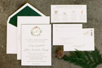 02 The wedding invitation suite was done in green and red