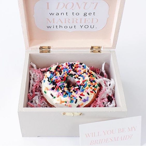 a little box with a sprinkle donut inside is all you need to pop up a question