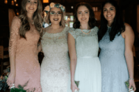 07 The bridesmaids were wearing lace gowns in pastel shades