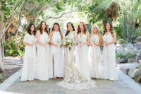 07 The bridesmaids were wearing mismatching white dresses