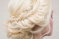 a lovely fishtail hairstyle for a bridesmaid