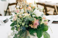 floral centerpiece for a beach wedding