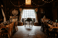 10 The wedding took place in a barn, so rustic decor was a natural solution