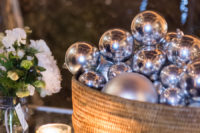 13 Metallic Christmas ornaments were offered as wedding favors