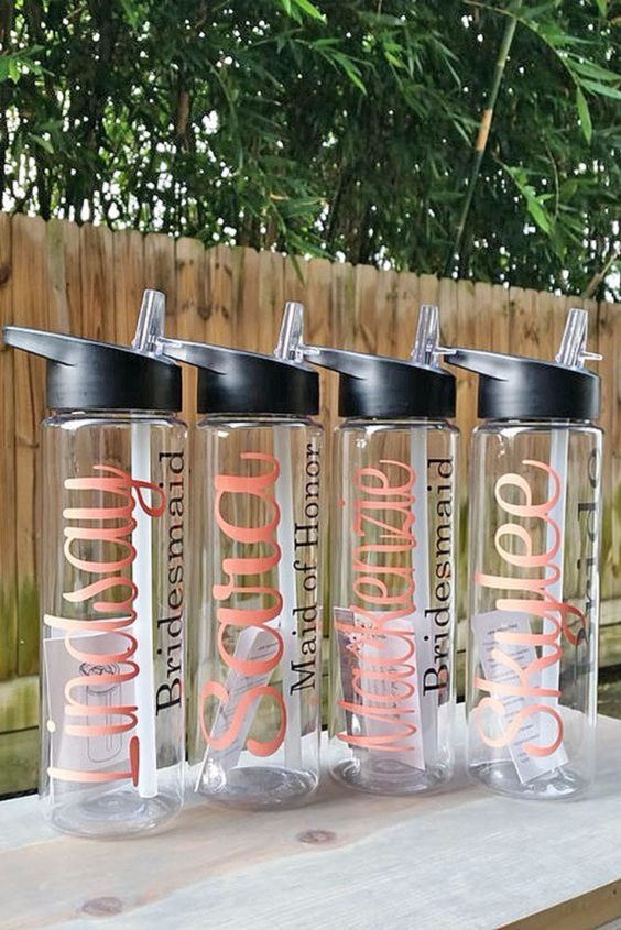 give your bridesmaids customized tumblers to use them while planning