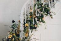 17 moody florals and herbs for decorating a staircase