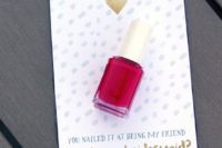 19 a cute card with bold nail polish to pop up the question
