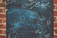 26 constellation-themed wedding with a proper guest book and decoration in one