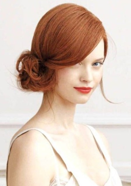 a cute side messy updo with a volume on top is a chic hairstyle that you can DIY