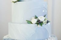 light blue wedding cake