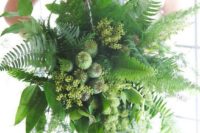 03 a lush cascading greenery bridal bouquet looks very textural and interesting
