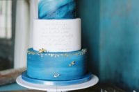 cool and unique watercolor wedding cake design