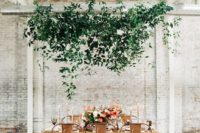 05 a greenery overhead decoration will refresh any venue and make it feel spring-like