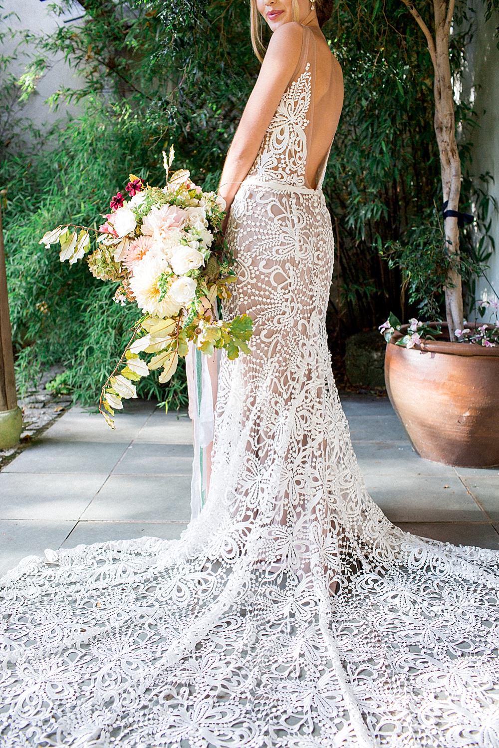 An open back and a train made the gown totally jaw dropping