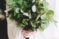 10 a woodland-inspired greenery wedding bouquet with eucalyptus and ferns