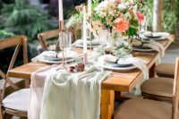 11 Greens, corals, blush were the main colors of the shoot and they were perfectly shown in the tablescape