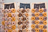 19 a simple chalkboard banner is all you need for decorating a donut wall