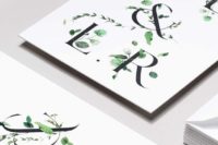 25 minimalist wedding invitations with botanical prints to give them a spring touch
