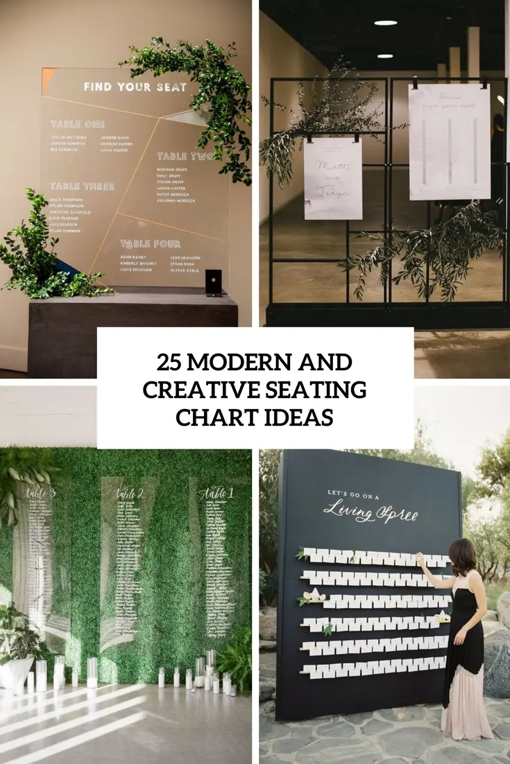 25 Modern And Creative Seating Chart Ideas - Weddingomania