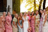 fantastic colorful floral print maxi bridesmaid dresses for a spring or summer wedding look extra bold and cool