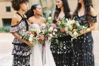 lovely black bridesmaids dresses