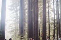 01 This camp-style wedding took place in the redwoods in California, it featured some camp and rustic features to make everyone feel at ease