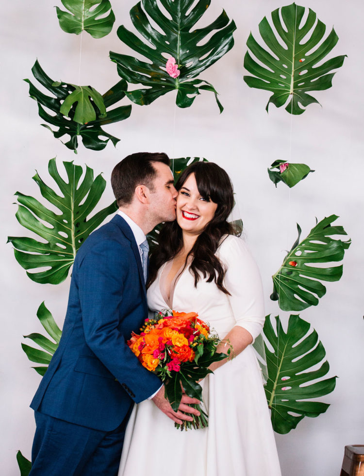 Tropical Oasis In NYC Wedding With Mid-Century Vibes