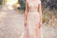 floral blush wedding gown