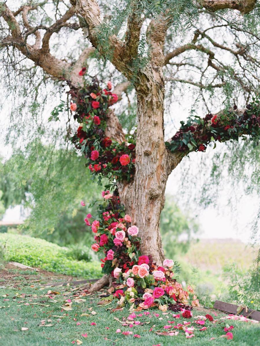 This was a wedding altar decorated with lush florals and greenery