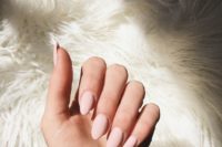 10 matte blush almond-shaped nails are a stylish idea that will fit any bridal look