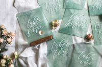 10 sea glass and driftwood table numbers are ideal for a beach wedding