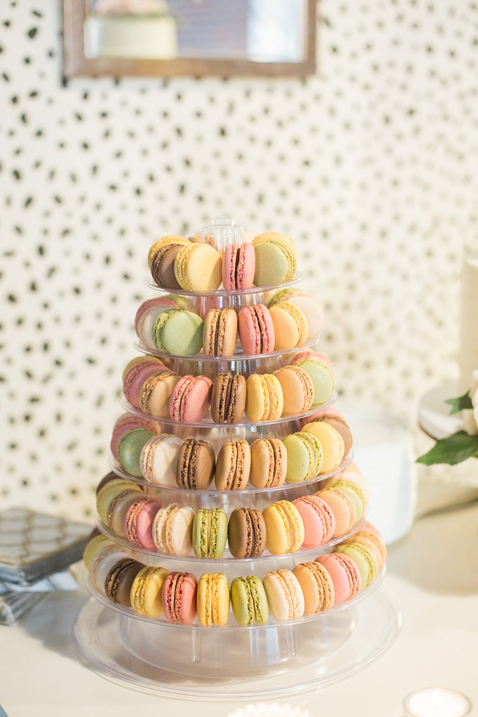 The was also a macaron tower served with the cake
