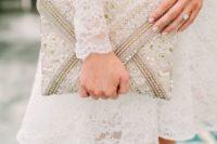 12 a beaded wedding clutch with lace is ideal for a romantic bride and brings a glam touch