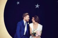 13 a crescent moon and stars wedding photo booth backdrop can be DIYed