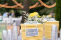 stylish drink station design in yellow tones