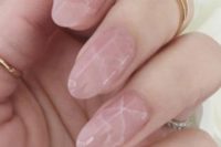 17 pink marble nails is a trendy and chic touch for a spring bridal look