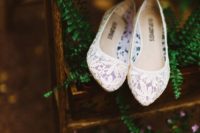 28 lace flats are a romantic touch to your wedding look