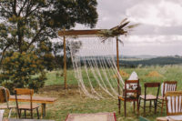 ceremony space with pampas grass