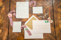 03 The wedding invitation suite was done in blush, with calligraphy and a raw edge