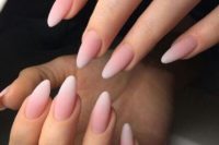 05 ombre French nails with an almond shape for a chic and edgy feel yet with a classic sense